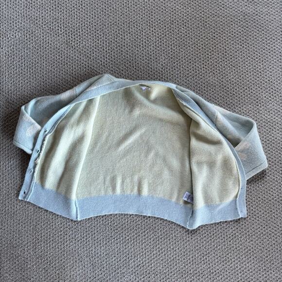 Blue Daisy Cardigan Soft Sweater Small Flower Whimsical Button Cottage Y2K - Picture 4 of 9